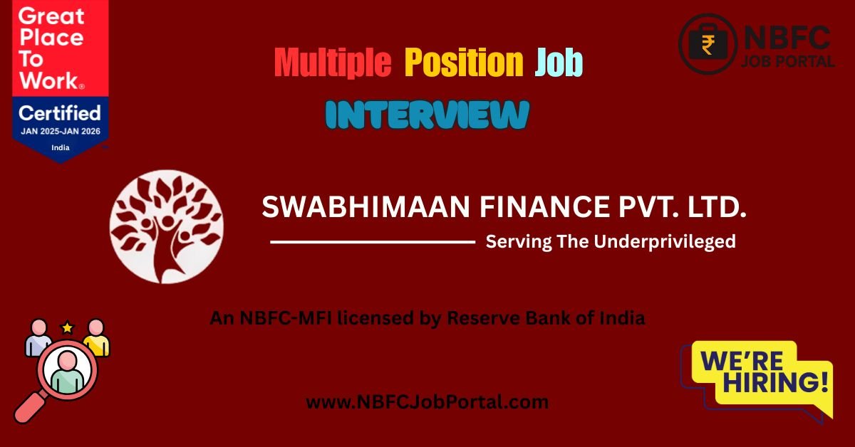 Swabhimaan Finance Pvt Ltd Job Near Me In UP - Latest Microfinance and Banking Vacancies.
